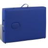 Blue Foldable Massage Table 2 Zones with Wooden Frame
